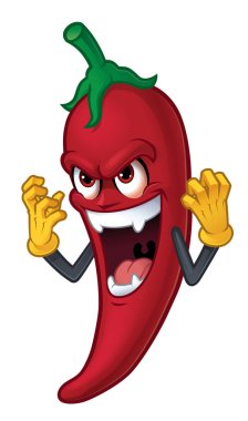 Çizgi film chili karakteri, vektör çizim eps 10