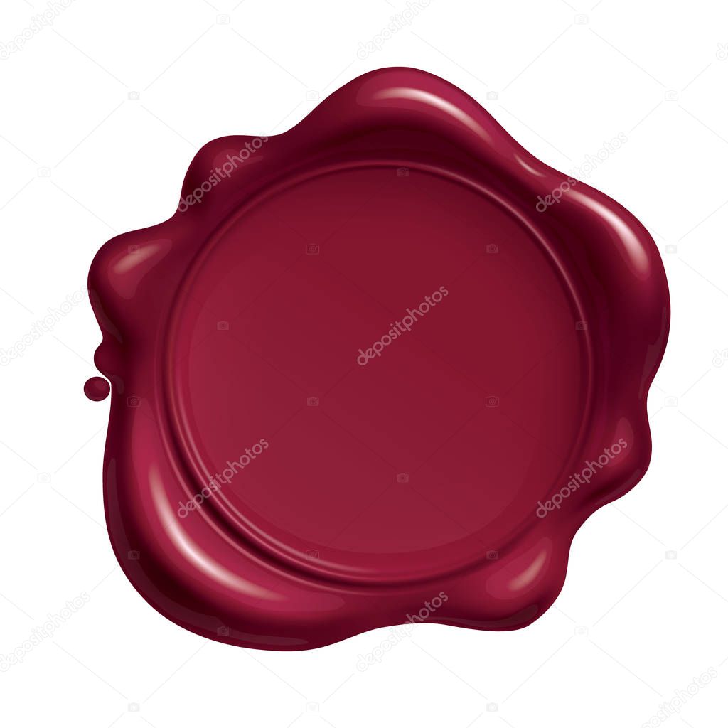 Red wax Seal Isolated on White Background, Vector Illustration eps 10