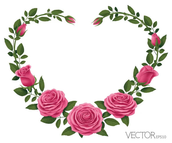 Rosa Rosen Mit Herzform Vektor Illustration Folge Stockillustration