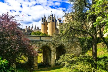 Ortaçağ kaleleri Loire Valley - güzel Montreuil-Bellay. Fransa.