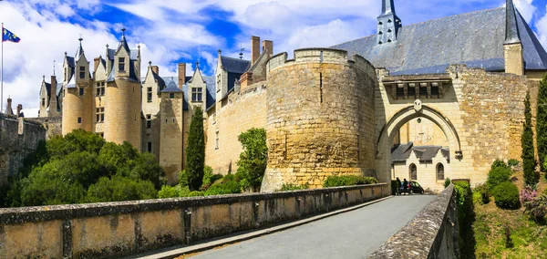 Castillos Medievales Del Valle Del Loira Montreuil Bellay Impresionante —  Fotos de Stock