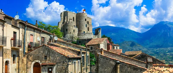 Aldeias Medievais Itália Cénico Morano Calabro Vista Com Castelo Casas — Fotografia de Stock