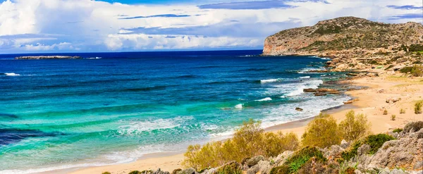 Vue Impressionnante Sur Partie Sauvage Plage Falasarna Belles Plages Île — Photo