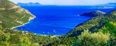 Breathtaking views of bays in Lefakda. Ionian islands of Greece clipart