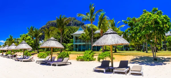 Férias Relaxantes Praia Paraíso Tropical Ilha Maurícia — Fotografia de Stock