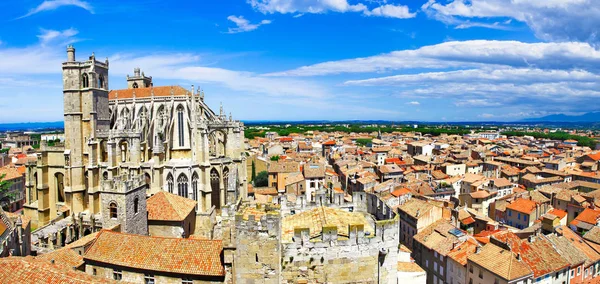 Narbonne Vista Panorâmica Com Catedral Saint Just Sul França — Fotografia de Stock
