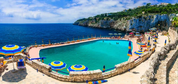 Grotta Zinzulusa Bada Pool Med Saltvatten Puglia Italien Salento — Stockfoto