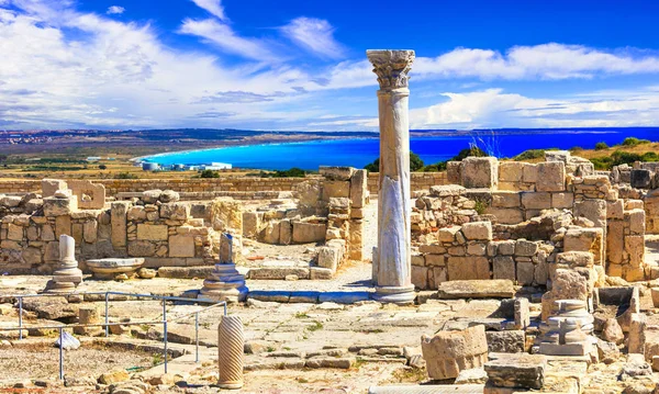 Antique Cyprus Kurion Temple Sea — Stock Photo, Image