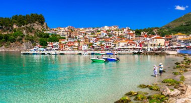 Colorful Greece series - beautiful coastal town Parga. clipart