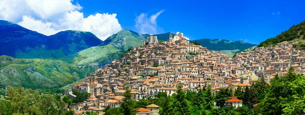 Piękna Wieś Morano Calabro Panoramiczny Widok Calabria Włochy — Zdjęcie stockowe