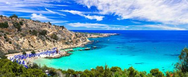 Best beaches of Cyprus - Konnos Bay in Cape Greko national park. clipart