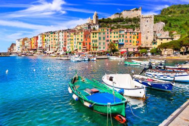 Güzel kıyı kenti Portovenere cinque terre Milli Parkı, Liguria, İtalya.