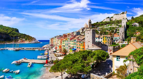 Gyönyörű Tengerparti Város Portovenere Cinque Terre Nemzeti Park Liguria Olaszország — Stock Fotó