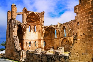 Famagusta town,Cyprus.Turkish bölümü St Georges katedralde kalıntıları.