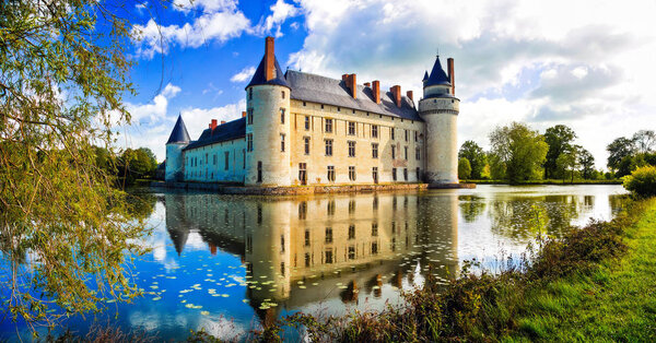 Romantic medieval castles of Loire valley   - beautiful Plessis-Bourre fortress,France.