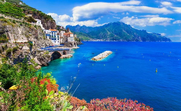 Schilderachtige Amafi Kust View Atrani Dorp Campania Italië — Stockfoto