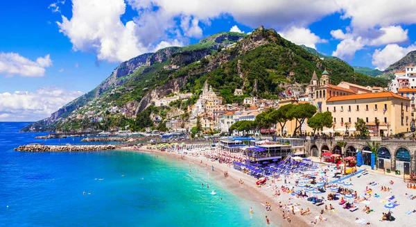 Güzel Amalfi coast. İtalyan yaz tatili. Campania, İtalya