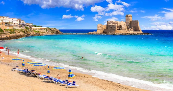 Castella Isola Capo Rizzuto Stranden Kastelen Van Calabrië Italië — Stockfoto