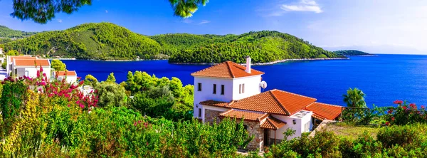 Lindas Ilhas Grécia Skopelos Com Deslumbrante Panormos Baía — Fotografia de Stock