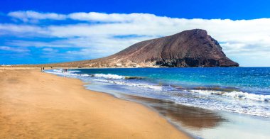 Best beaches of Tenerife island - La Tejita beach (el Medano).Canary island.Spain. clipart