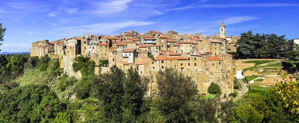 Średniowiecznego Miasteczka Farnese Skałach Tuffa Prowincja Viterbo Lazio Włochy — Zdjęcie stockowe