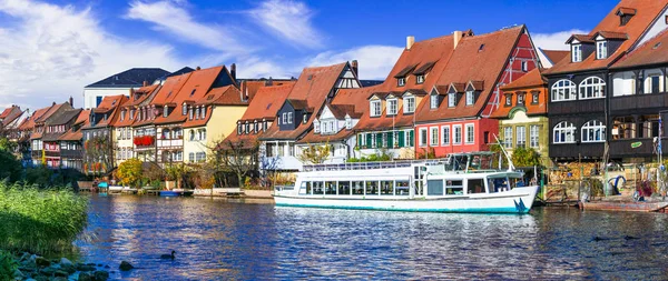 Best Places Bavaria Germany Scenic Bamberg Town Traditional Colorful Houses — Stock Photo, Image