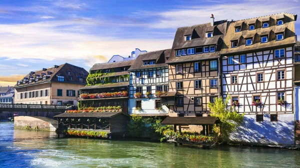 Beautiful Romantic Old Town Strasbourg Elsace France — стоковое фото