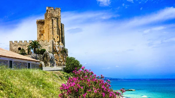 Best Beaches Castles Italy Roseto Capo Spulico Calabria — Stock Photo, Image