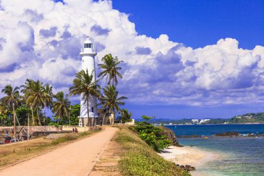 Sınır taşı-in Galle Kalesi, adanın güneyinde Sri - Lanka - deniz feneri.