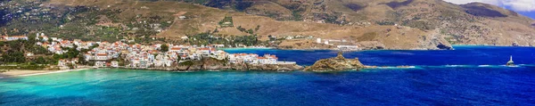 Griekenland Andros Eiland Cyclades Panoramisch Uitzicht Van Chora Dorp — Stockfoto