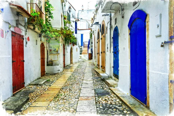 Charmosas Ruas Antigas Pitorescas Aldeias Italianas Puglia — Fotografia de Stock