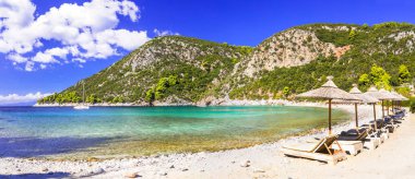 Skopelos Island - Limnonari kristal su ile defne en iyi plajları.