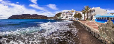 Fuerteventura ada - doğal coastl köy Las Playitas. Kanarya