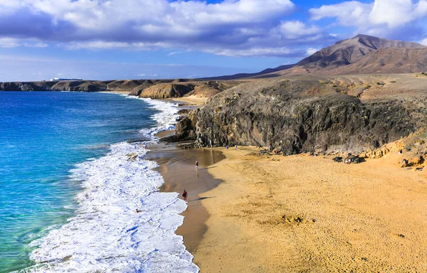 Кращі пляжі Лансароте. Пляж Papagayo. Канарські острови, Іспанія — стокове фото