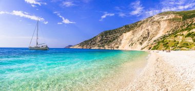 Best beaches of Greece - scenic Myrtos in Kefalonia island clipart