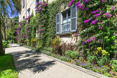 Ünlü İtalyan gölü Lago mggiore güzel bahçeleri. 