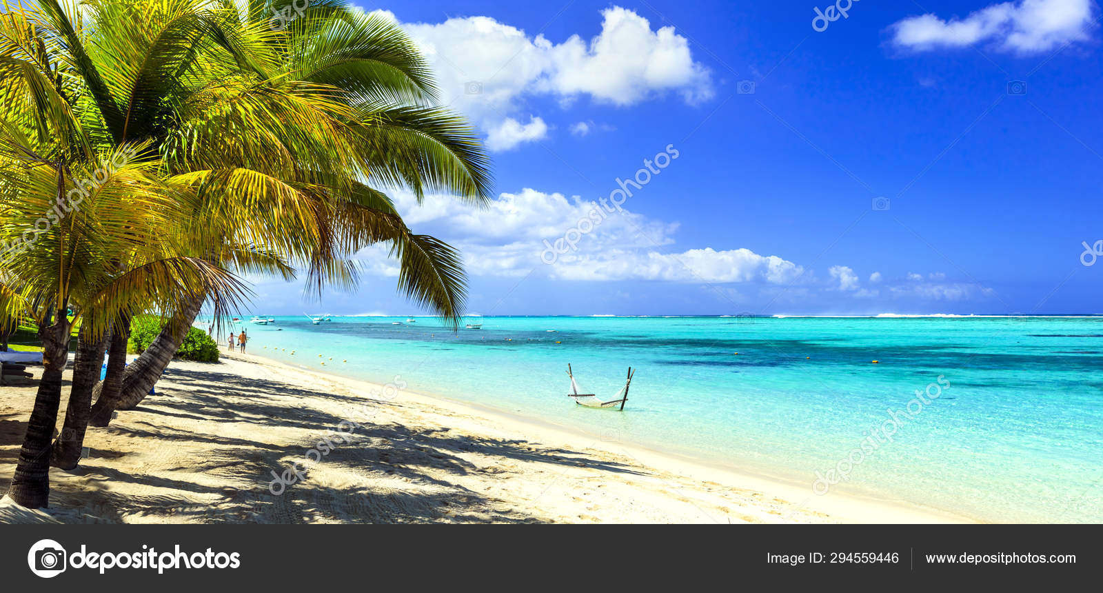 Cenário de praia tropical perfeito. Ilhas Maurícias férias — Foto © Maugli  #294559446, image size:1600x860