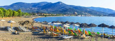 Yunan yaz hollidays -Midilli adası , Petra köyü.