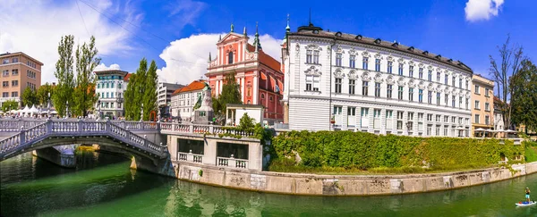 Travel and landmarks of Slovenia - beautiful Ljubljana capital city. — Stock Photo, Image