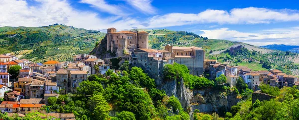 意大利最美丽的中世纪山顶村庄 波尔戈 意大利卡拉布里亚的Oriolo Calabro — 图库照片
