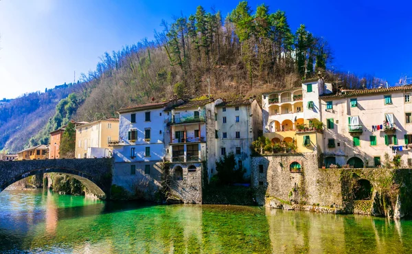 Traditionelle Dörfer Der Toskana Bagni Lucca Berühmt Für Seine Heißen — Stockfoto