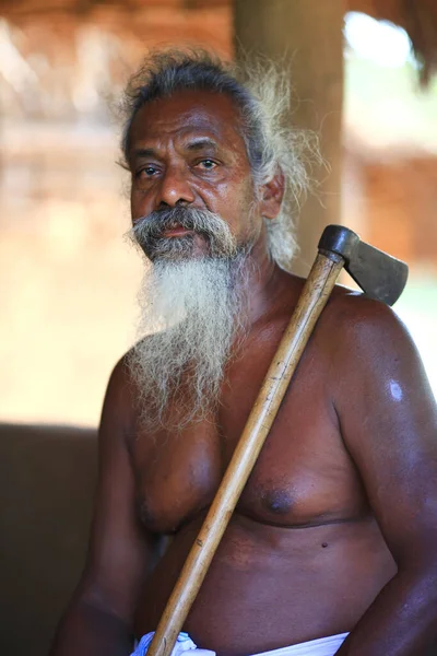 Gente Del Bosque Tribu Étnica Vedda Sri Lanka Cazadores Aborígenes —  Fotos de Stock