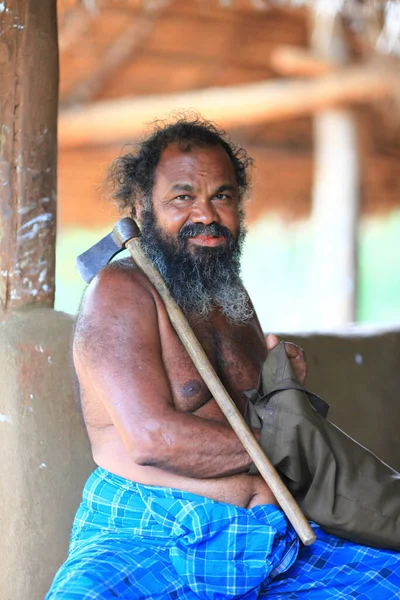 Mensen Van Het Bos Etnische Stam Vedda Sri Lanka Aboriginals — Stockfoto