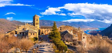 Typical beautiful villages of Spain - Ainsa Sobrarbe ,Huesca province, Pirenei mountains clipart