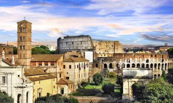 Foro Imperiale Romano Colosseo Luoghi Interesse Italia — Foto Stock