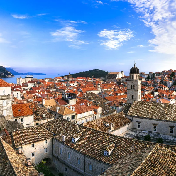 Kroatië Reist Dubrovnik Uitzicht Vanaf Stadsmuur Het Historische Centrum — Stockfoto