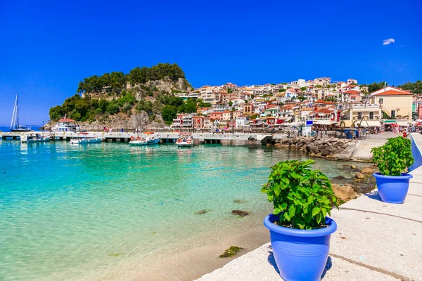 Coloful Krásné Město Parga Perfektní Únik Jónském Pobřeží Řecka Populární — Stock fotografie