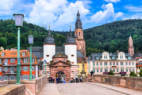 Heidelberg Jedno Nejkrásnějších Středověkých Měst Německu Slavný Most Karla Theodora — Stock fotografie