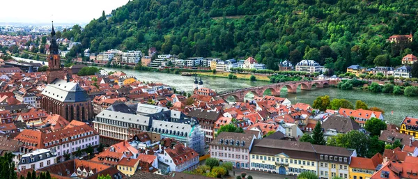 Heidelberg Tysklands Vackraste Medeltida Städer Stadsbilden Panorama — Stockfoto