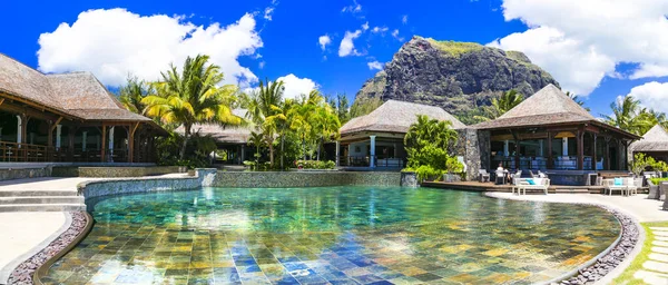 Розкішний Курорт Lux Morne Острів Маврикій Бар Лаунж Біля Басейну — стокове фото